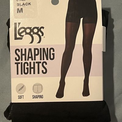 NEW L’eggs Shaping Tights Black size opaque M 01923